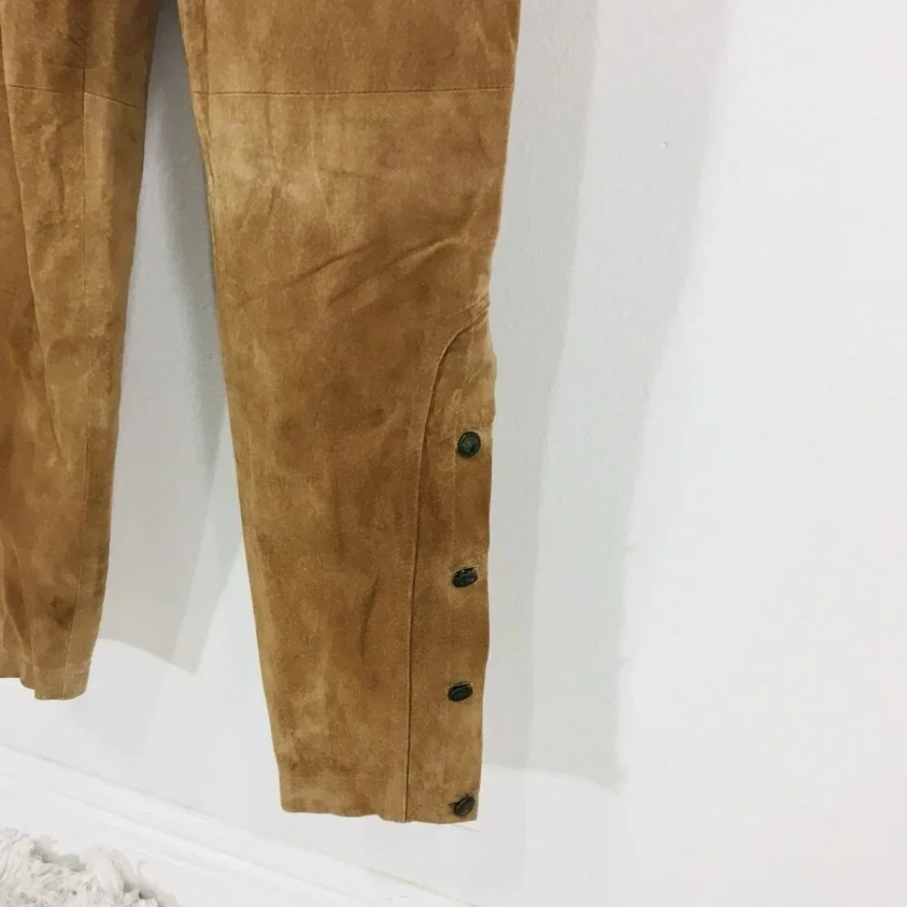 Vtg Pia Rucci Suede Leather Jodhpur Pants Sz 4 Distressed Festival Grunge AS IS